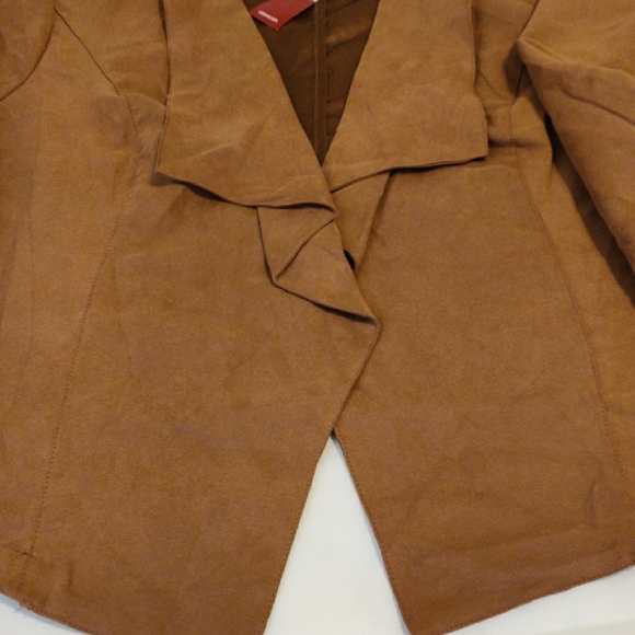 AVENUE. Brown Draped Jacket 100% Polyester - Picture 2 of 10
